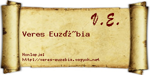 Veres Euzébia névjegykártya